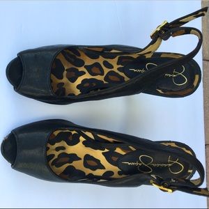 Jessica Simpson black peep toe shoes size 7.5 B